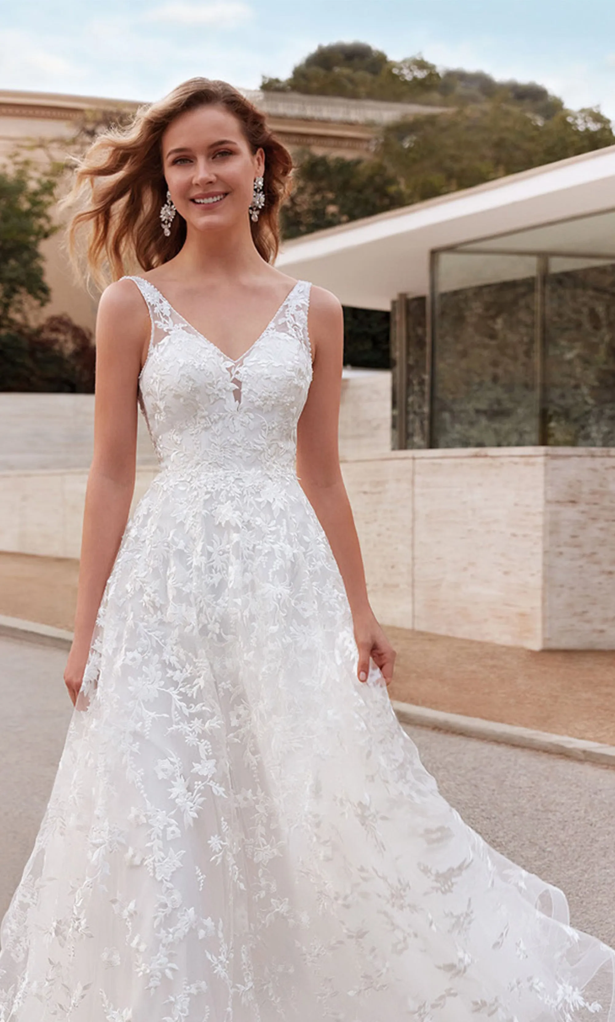 ALYCE Paris 7037 Bridal V-neckline Train A Line Dress sold by Alyce Paris product image thumbnail 2
