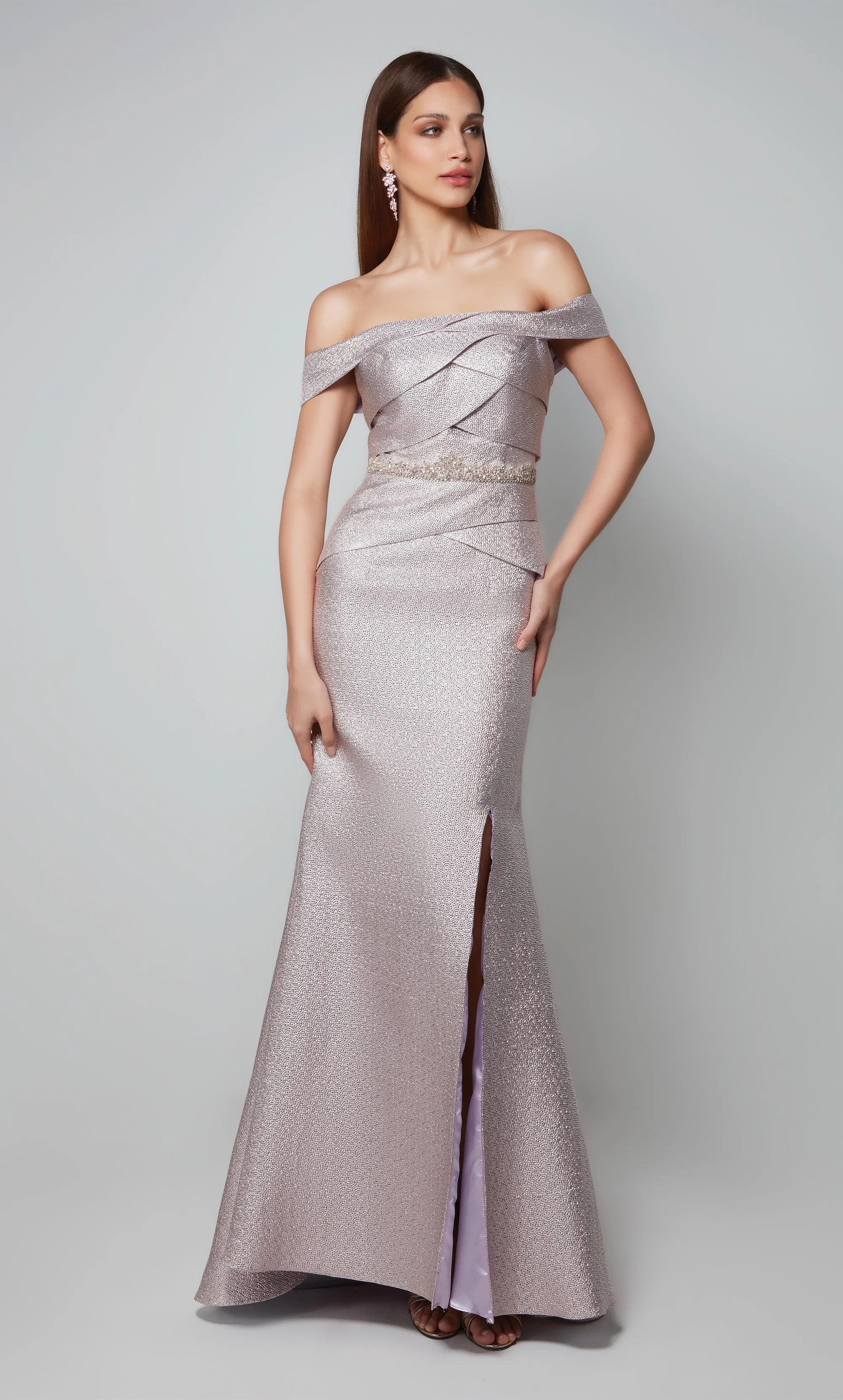 Formal Dress: 27562. Long, Off The Shoulder, Fit N Flare sold by Alyce Paris product image thumbnail 3