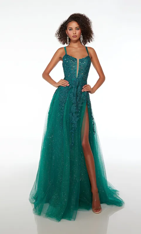 ALYCE Paris 61477 Alyce Long Plunging Embellished A Line Dress sold by Alyce Paris