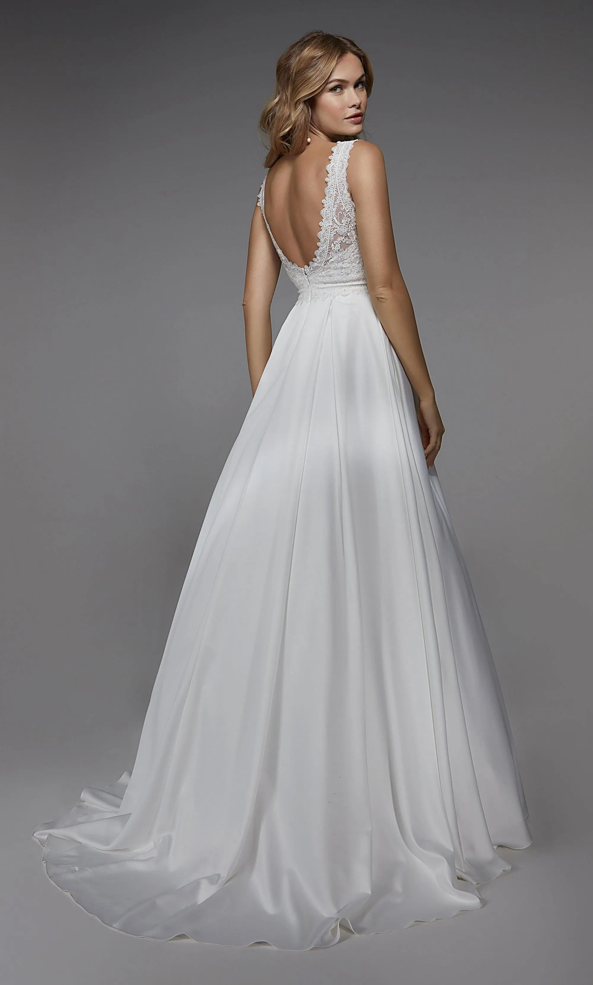 ALYCE Paris 7035 Bridal V-neckline Train A Line Dress sold by Alyce Paris product image thumbnail 2