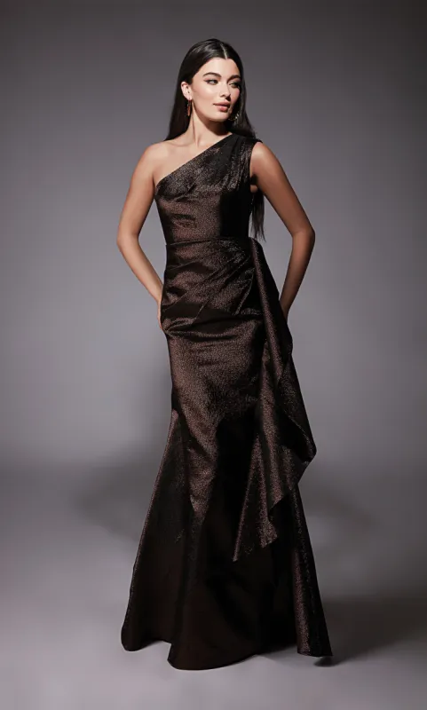 ALYCE Paris 27751 Special Occasion One Shoulder Shimmery/sparkly Fit N Flare Dress sold by Alyce Paris