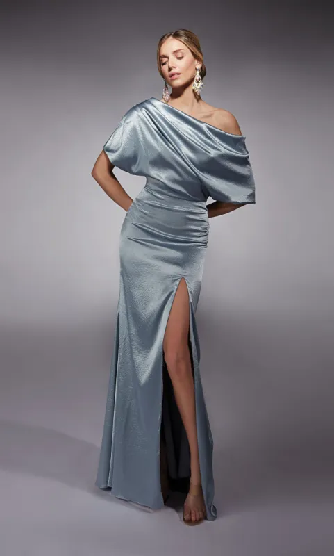 ALYCE Paris 27721 Special Occasion One Shoulder Slit Straight Dress sold by Alyce Paris