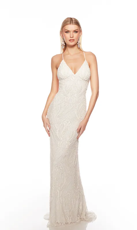 ALYCE Paris 88006 V-neck Embellished Straight Dress sold by Alyce Paris