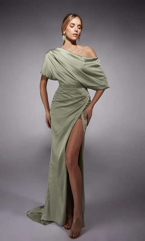 ALYCE Paris 27748 Special Occasion One Shoulder Ruched/draped Straight Dress sold by Alyce Paris