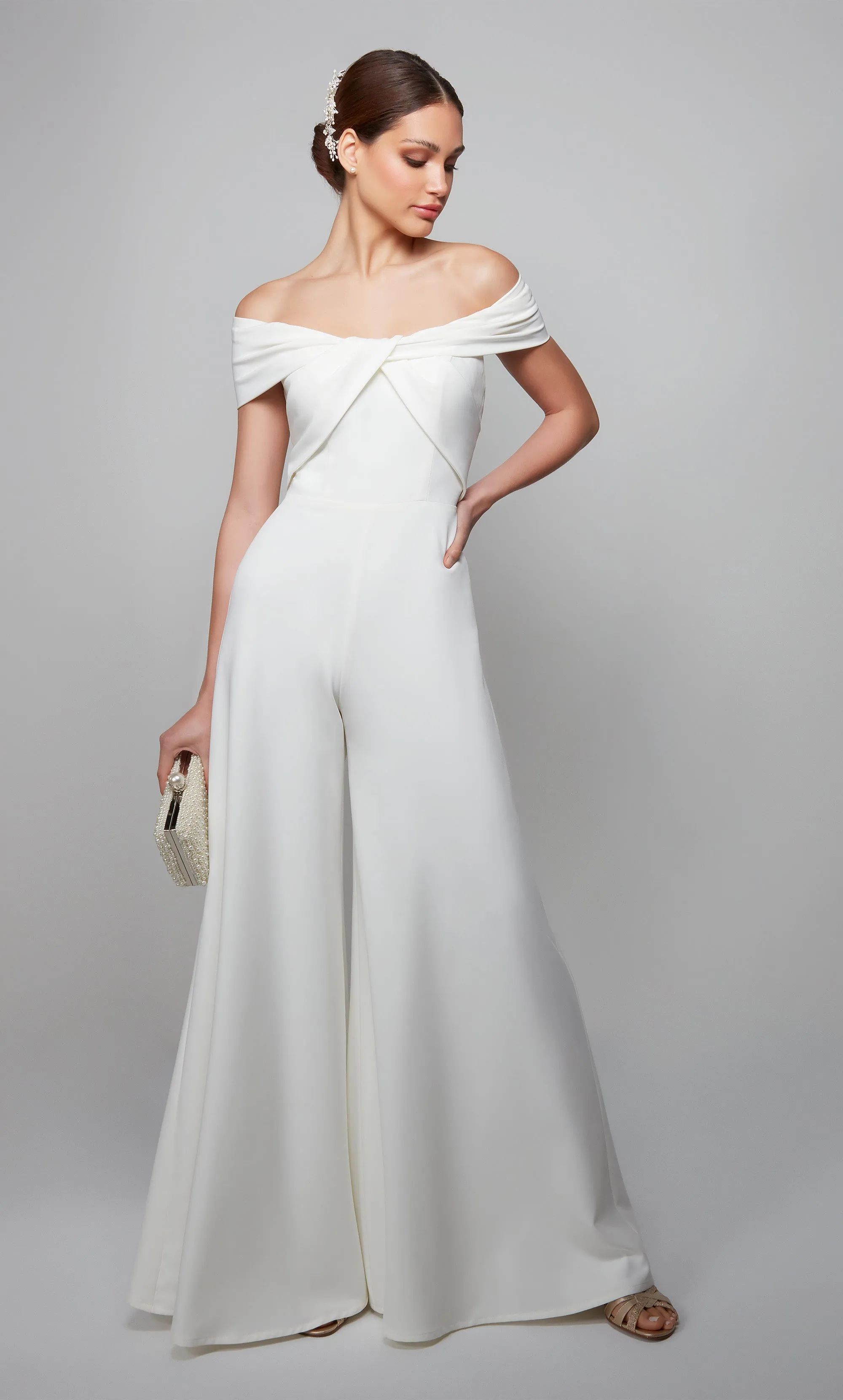 ALYCE Paris 70013 Bridal Off The Shoulder Neckline Chic Jumpsuit Dress sold by Alyce Paris product image thumbnail 4