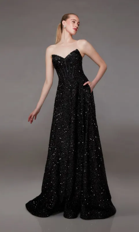 Formal Dress: 1826. Long, Strapless Neckline, A-line sold by Alyce Paris