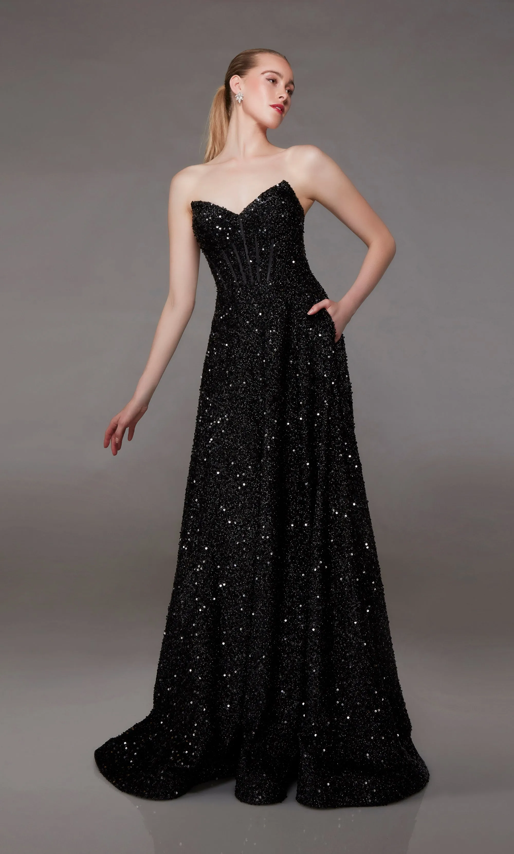 Formal Dress: 1826. Long, Strapless Neckline, A-line sold by Alyce Paris