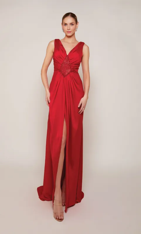 Formal Dress: 27649. Long, V-neck, Straight, V Shaped Back sold by Alyce Paris