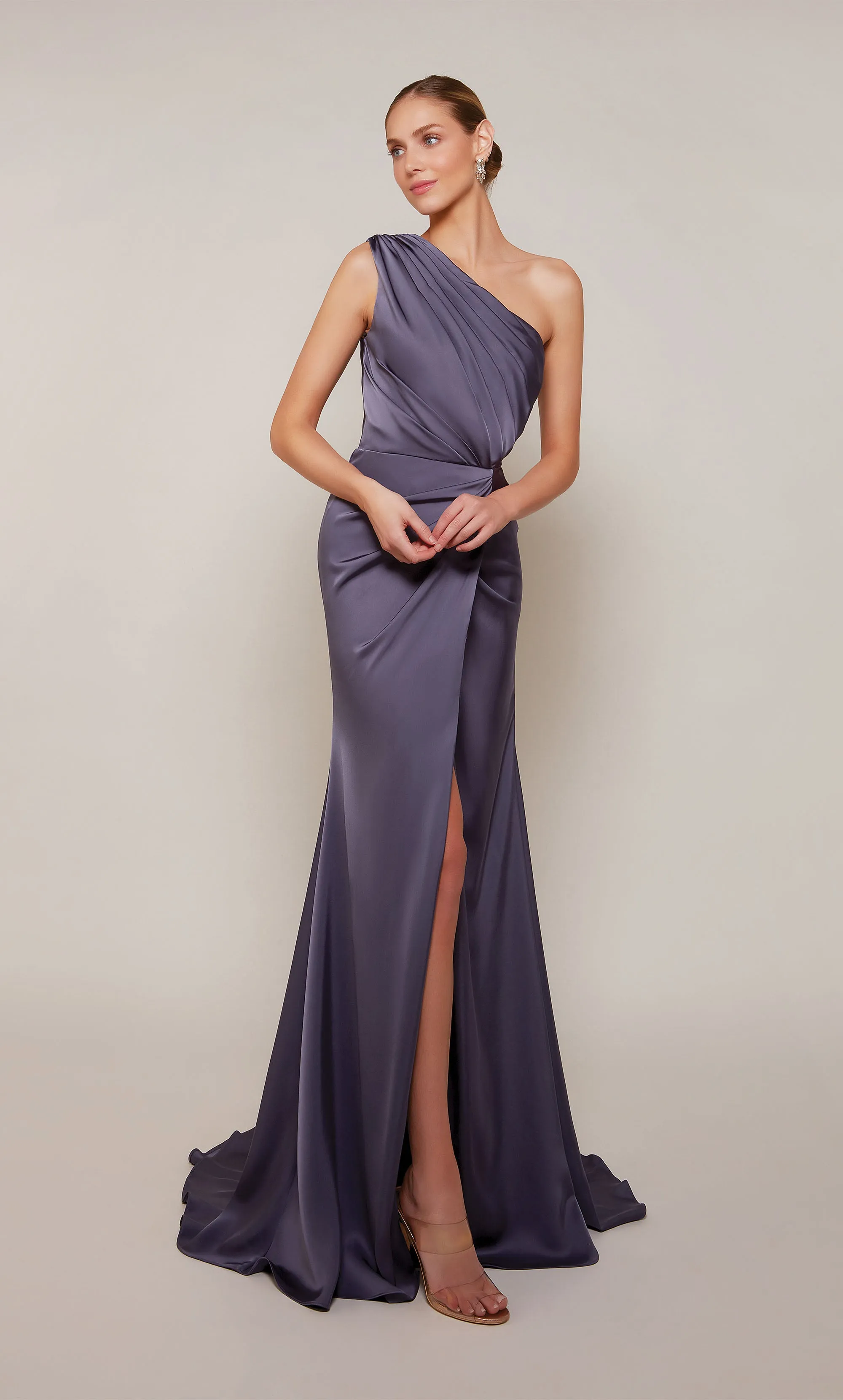 ALYCE Paris 27697 Special Occasion One Shoulder Neckline Slit A Line Dress sold by Alyce Paris product image thumbnail 3