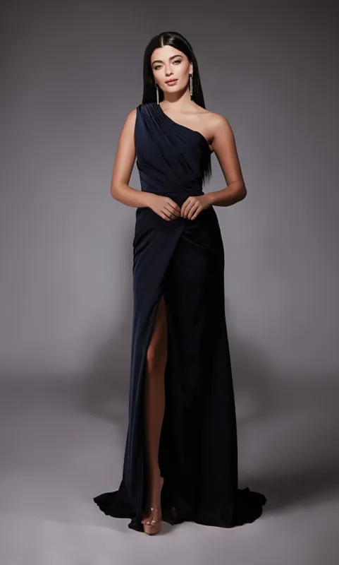 ALYCE Paris 27697 Special Occasion One Shoulder Slit A Line Dress sold by Alyce Paris