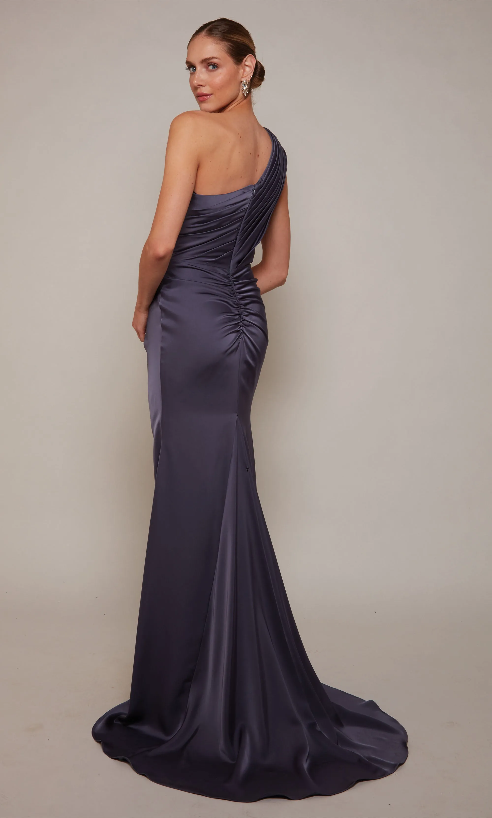 ALYCE Paris 27697 Special Occasion One Shoulder Neckline Slit A Line Dress sold by Alyce Paris product image thumbnail 4