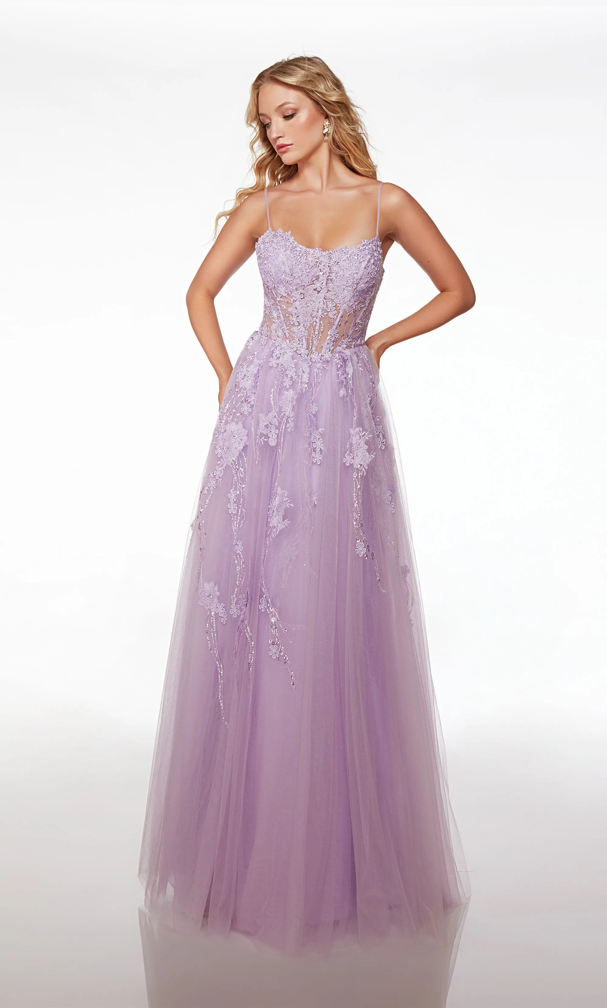 ALYCE Paris 61541 Alyce Long Plunging Embellished A Line Dress sold by Alyce Paris product image thumbnail 4