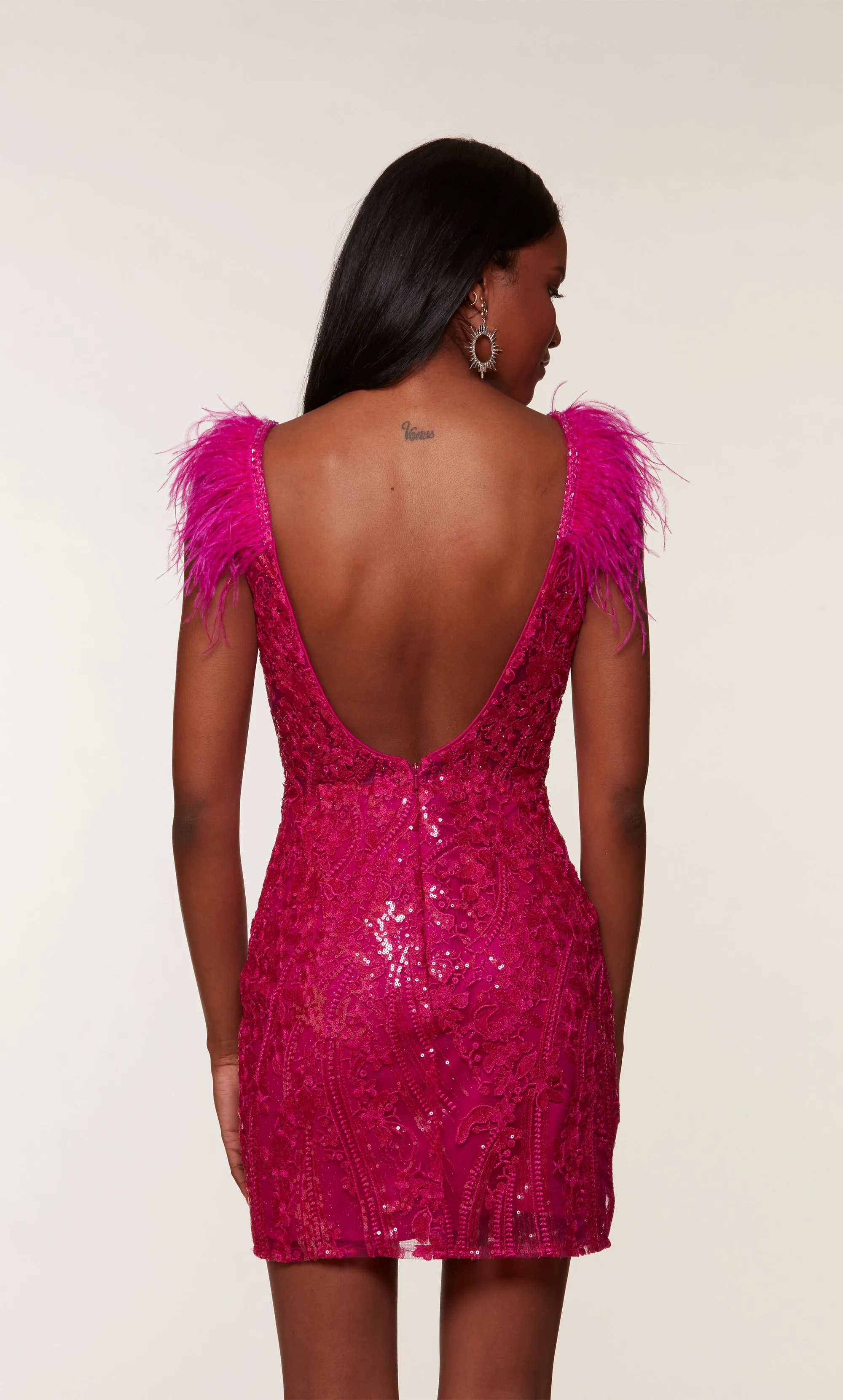 Formal Dress: 4613. Short, Plunging Neckline, Straight, Open Back sold by Alyce Paris product image thumbnail 2