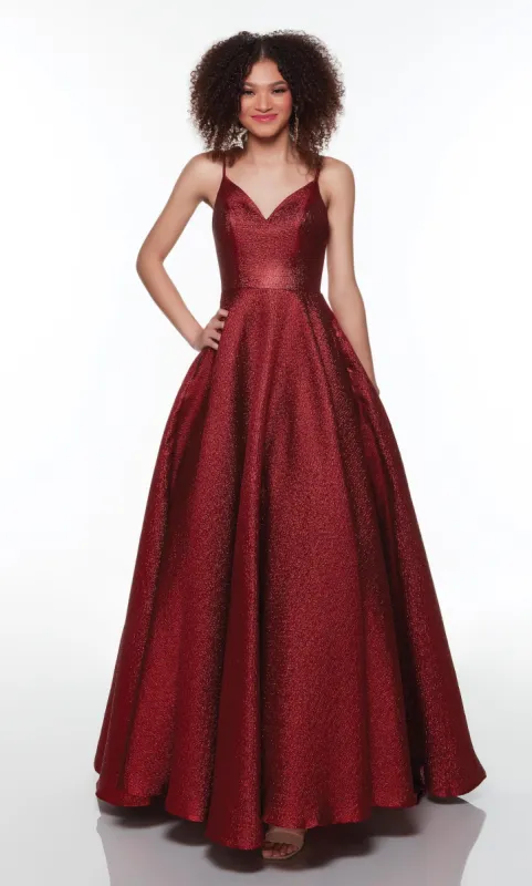 Formal Dress: 61258. Long, V Neck, BallGown, Strappy Back sold by Alyce Paris