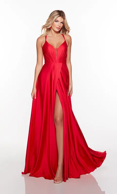 Formal Dress: 61463. Long, Plunging Neckline, Flowy, Strappy Back sold by Alyce Paris
