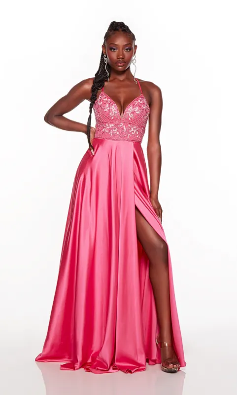 Formal Dress: 61461. Long, Plunging Neckline, Flowy, Strappy Back sold by Alyce Paris