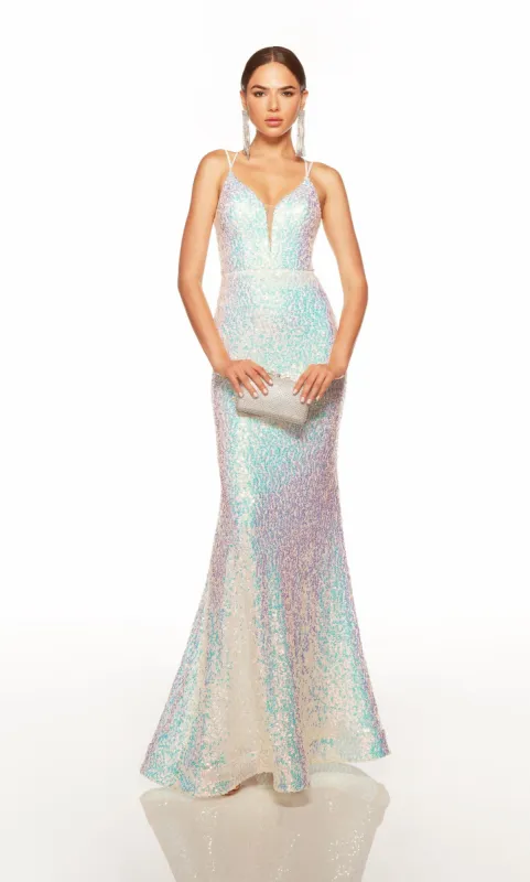 Formal Dress: 61383. Long, Plunging Neckline, Fit N Flare sold by Alyce Paris