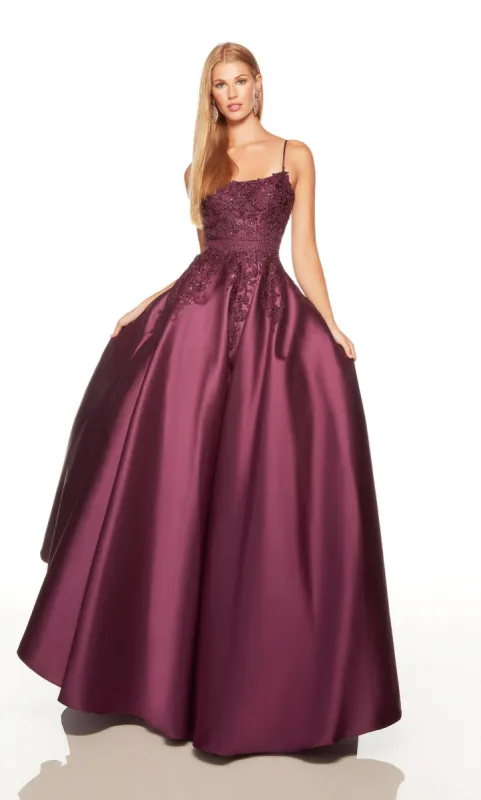Formal Dress: 61321. Long, Scoop Neck, Ballgown, V Shaped Back sold by Alyce Paris