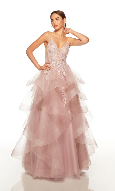 Formal Dress: 61315. Long, Plunging Neckline, Ballgown, Open Back sold by Alyce Paris