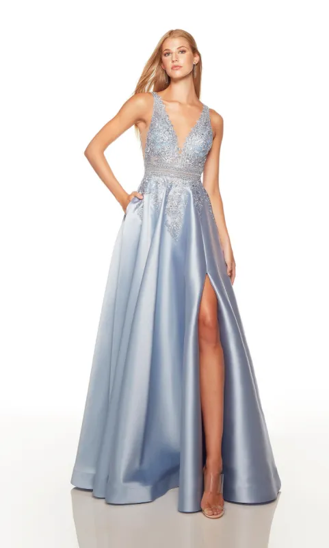 Formal Dress: 61305. Long, Plunging Neckline, A-line sold by Alyce Paris