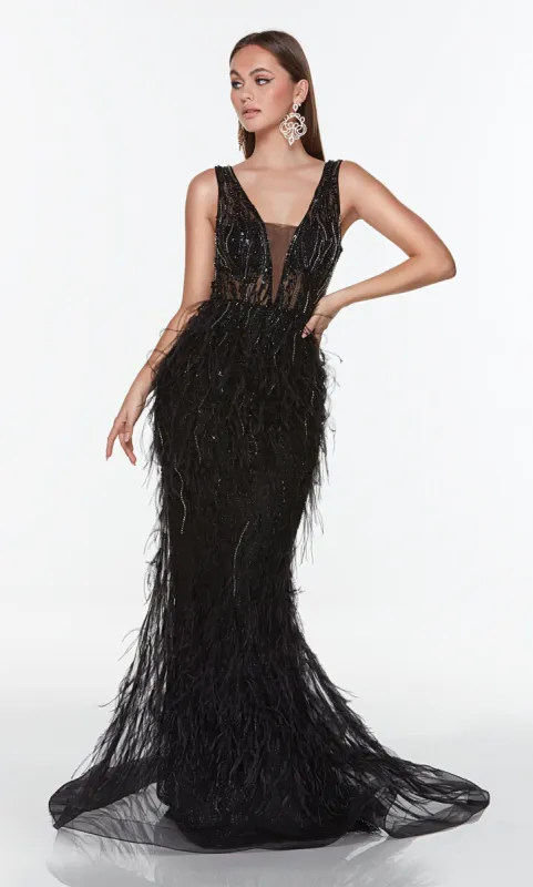 Formal Dress: 61270. Long, Plunging Neckline, Fit N Flare sold by Alyce Paris