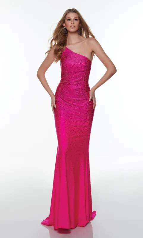 Formal Dress: 61253. Long, One Shoulder, Straight, Strappy Back sold by Alyce Paris