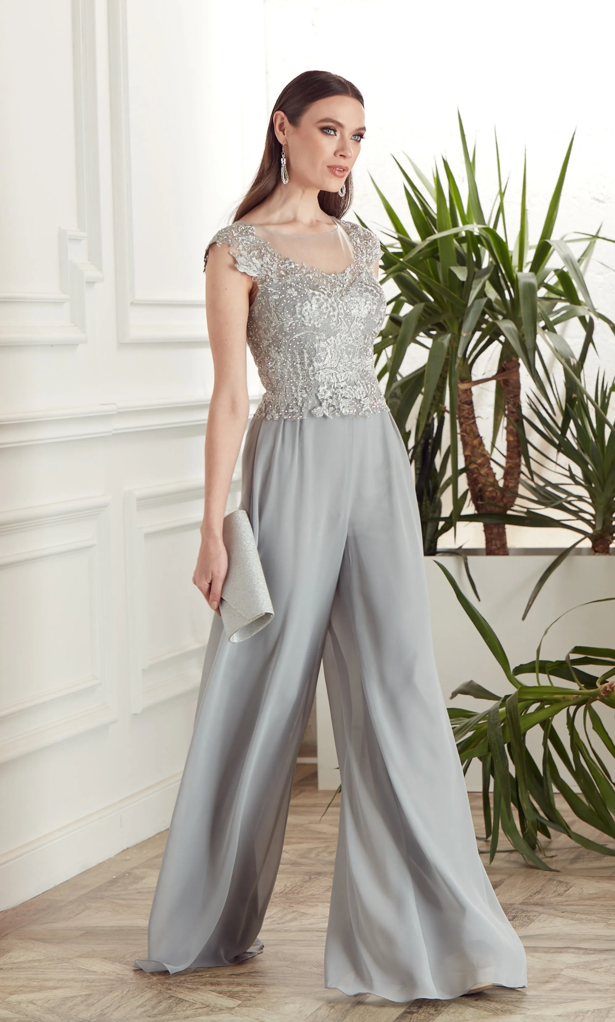 ALYCE Paris 27488 Special Occasion Illusion Neckline Embellished Jumpsuit Dress sold by Alyce Paris product image thumbnail 2