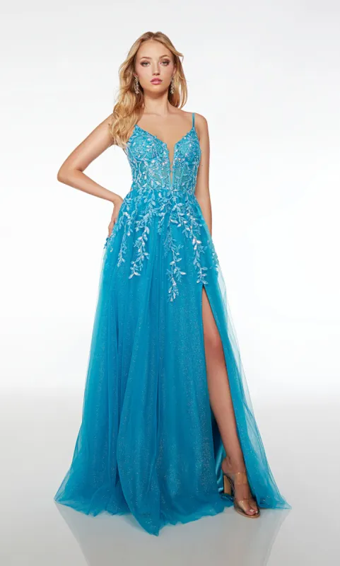 Formal Dress: 61623. Long, Plunging Neckline, A-line, Open Back sold by Alyce Paris