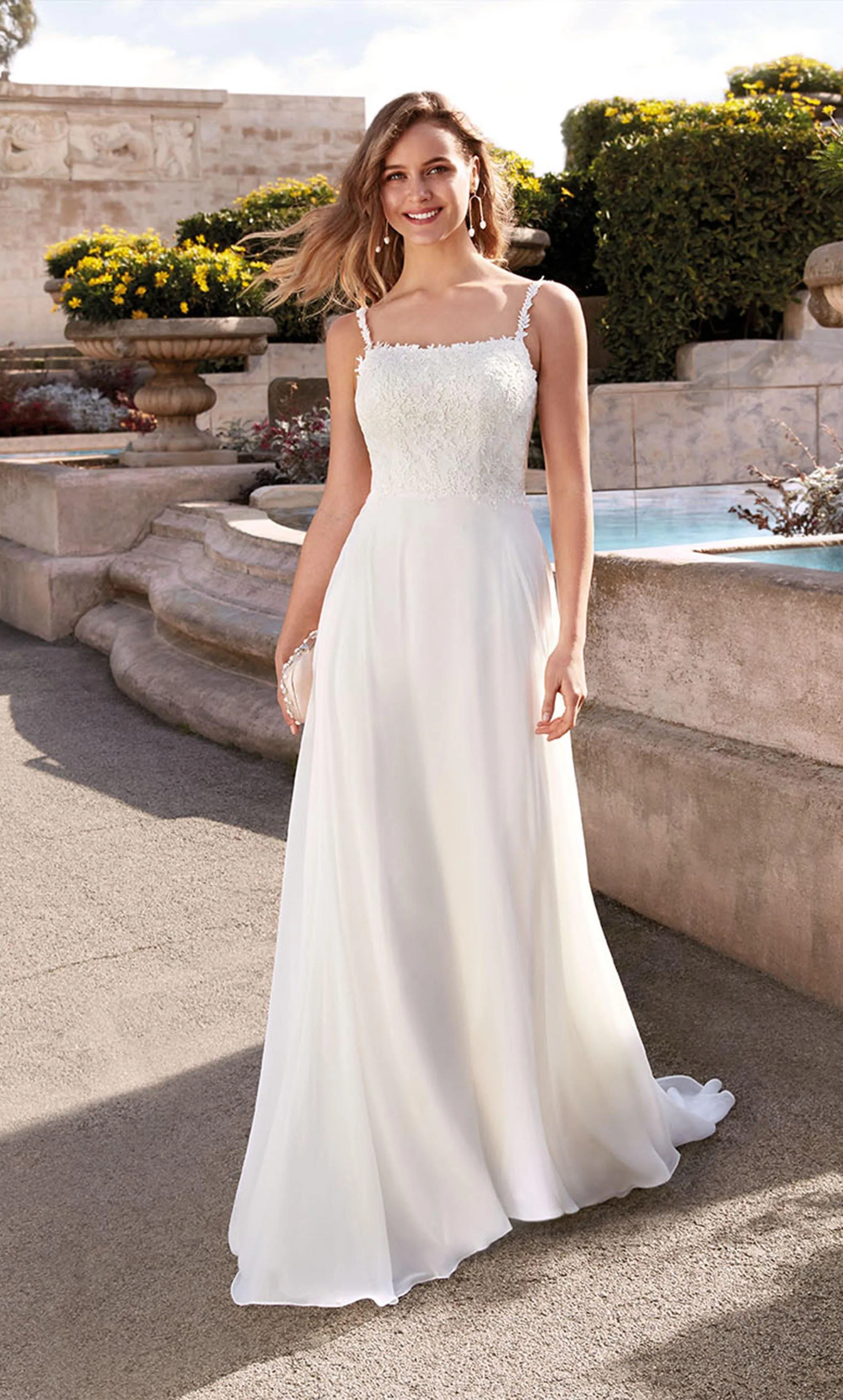 ALYCE Paris 7018 Bridal Square Neckline Embellished A Line Dress sold by Alyce Paris product image thumbnail 4