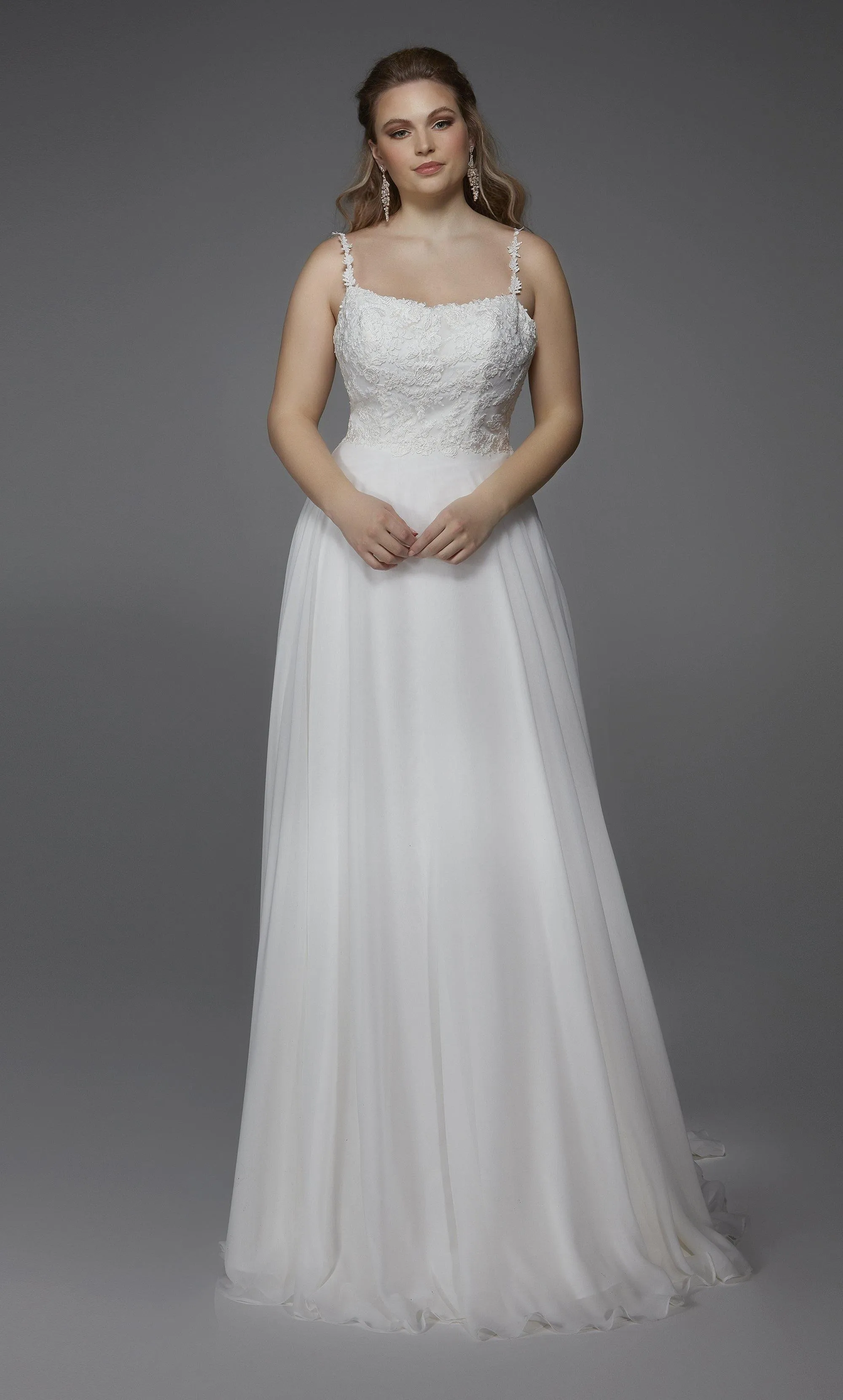 ALYCE Paris 7018 Bridal Square Neckline Embellished A Line Dress sold by Alyce Paris