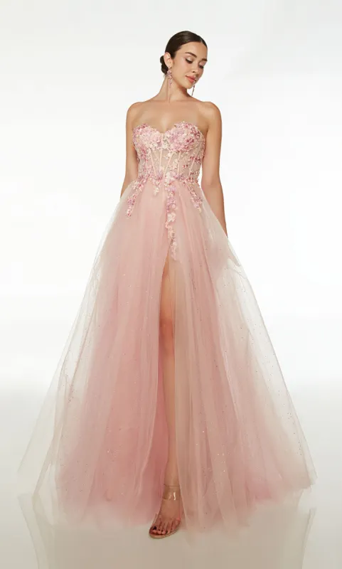 Formal Dress: 61536. Long, Strapless, A-line, Lace-up Back sold by Alyce Paris