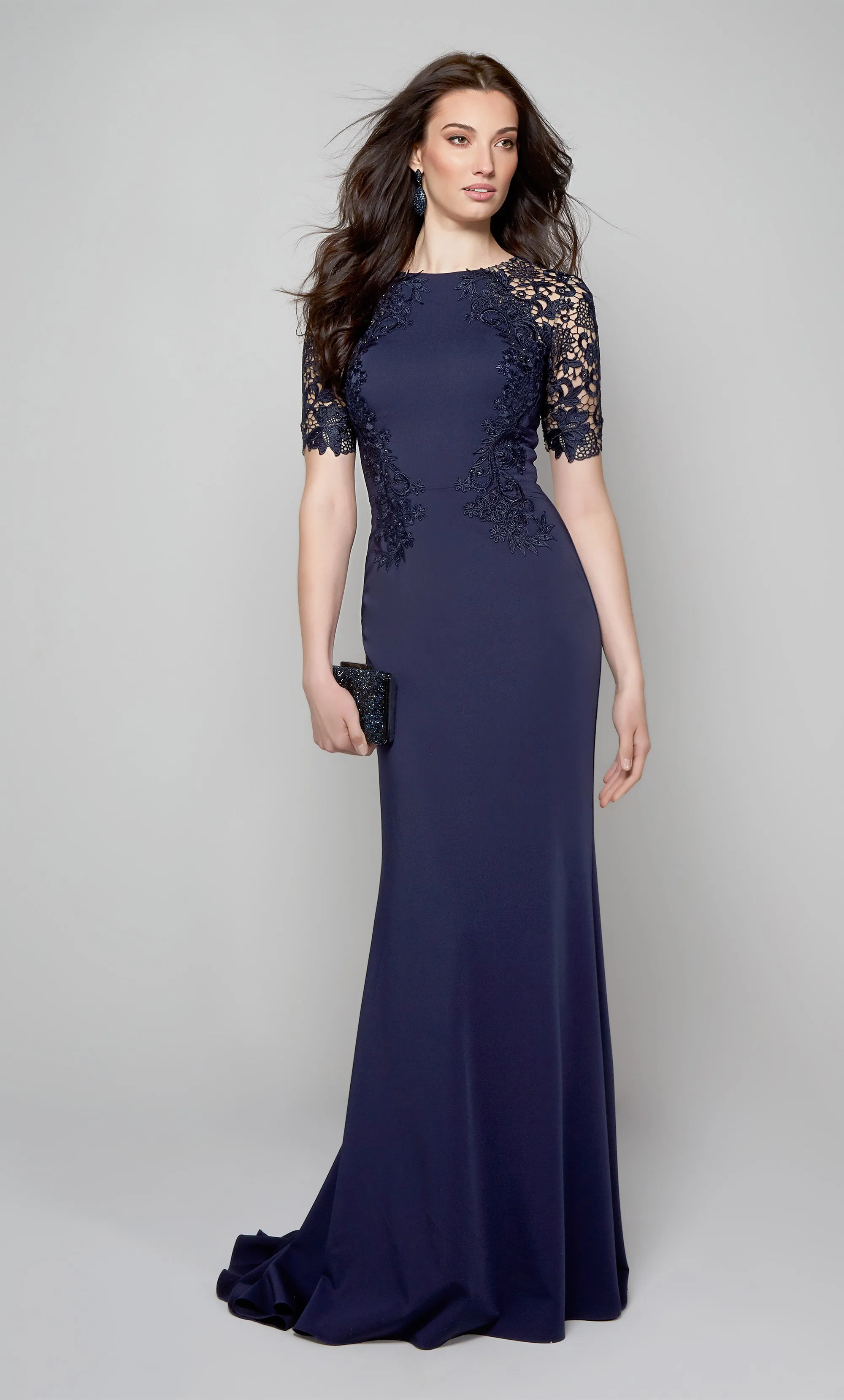 ALYCE Paris 27585 Special Occasion High Neckline Train Straight Dress sold by Alyce Paris product image thumbnail 3
