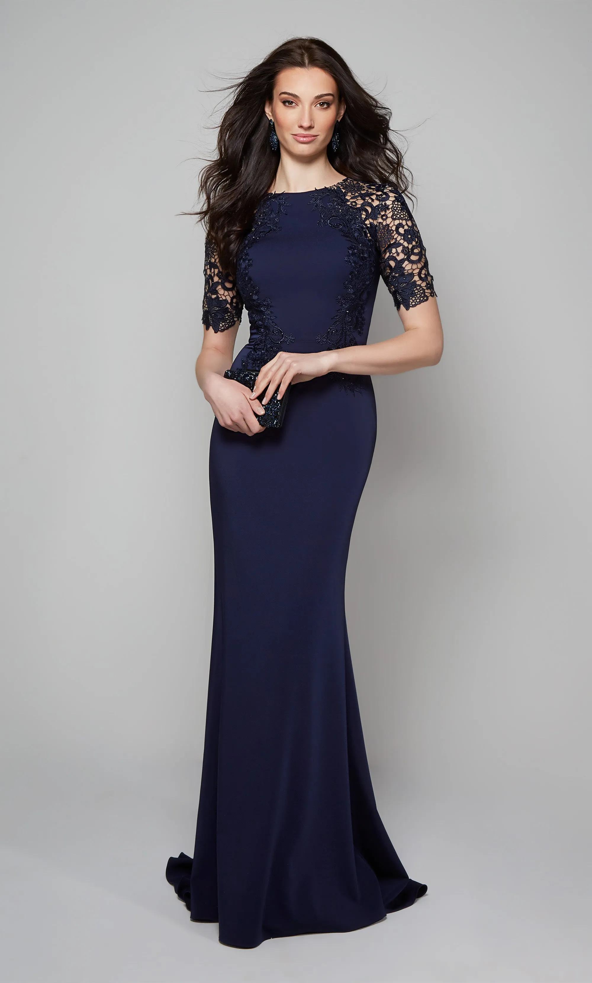 ALYCE Paris 27585 Special Occasion High Neckline Train Straight Dress sold by Alyce Paris product image thumbnail 4
