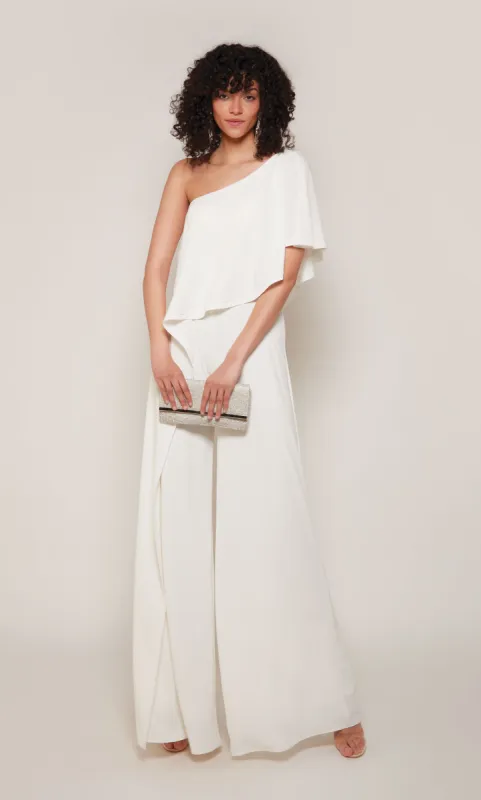 ALYCE Paris 70049 Bridal One Shoulder Ruched/draped Jumpsuit Dress sold by Alyce Paris