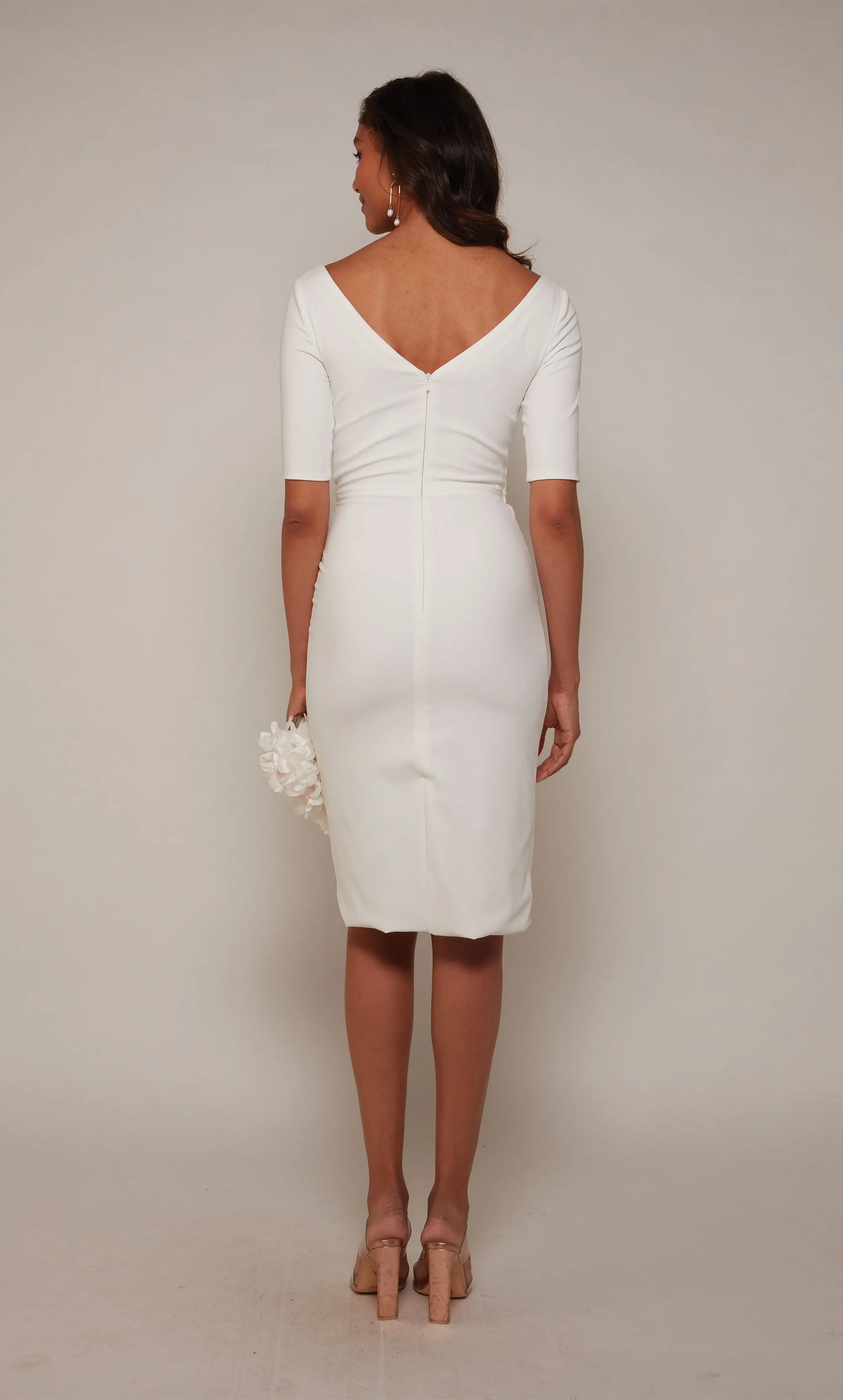 ALYCE Paris 70036 Bridal Boat Neckline Simple Straight Dress sold by Alyce Paris product image thumbnail 2