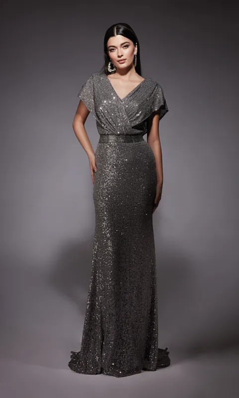 ALYCE Paris 27708 Special Occasion V-neckline Shimmery/sparkly A Line Dress sold by Alyce Paris