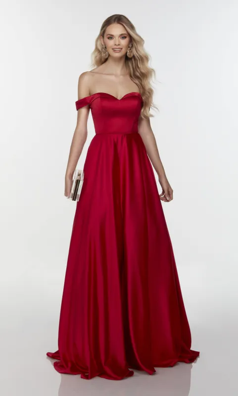 Formal Dress: 1718. Long Off The Shoulder Dresses, Off The Shoulder, A-line sold by Alyce Paris