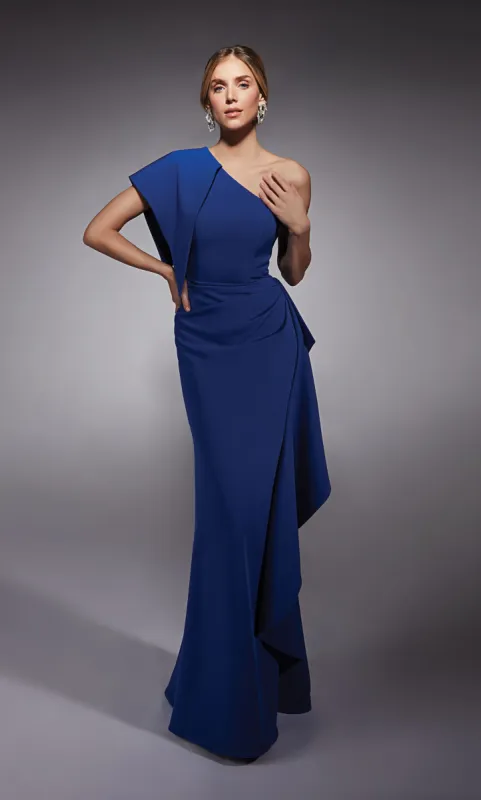 ALYCE Paris 27738 Special Occasion One Shoulder Neckline Ruffles Straight Dress sold by Alyce Paris