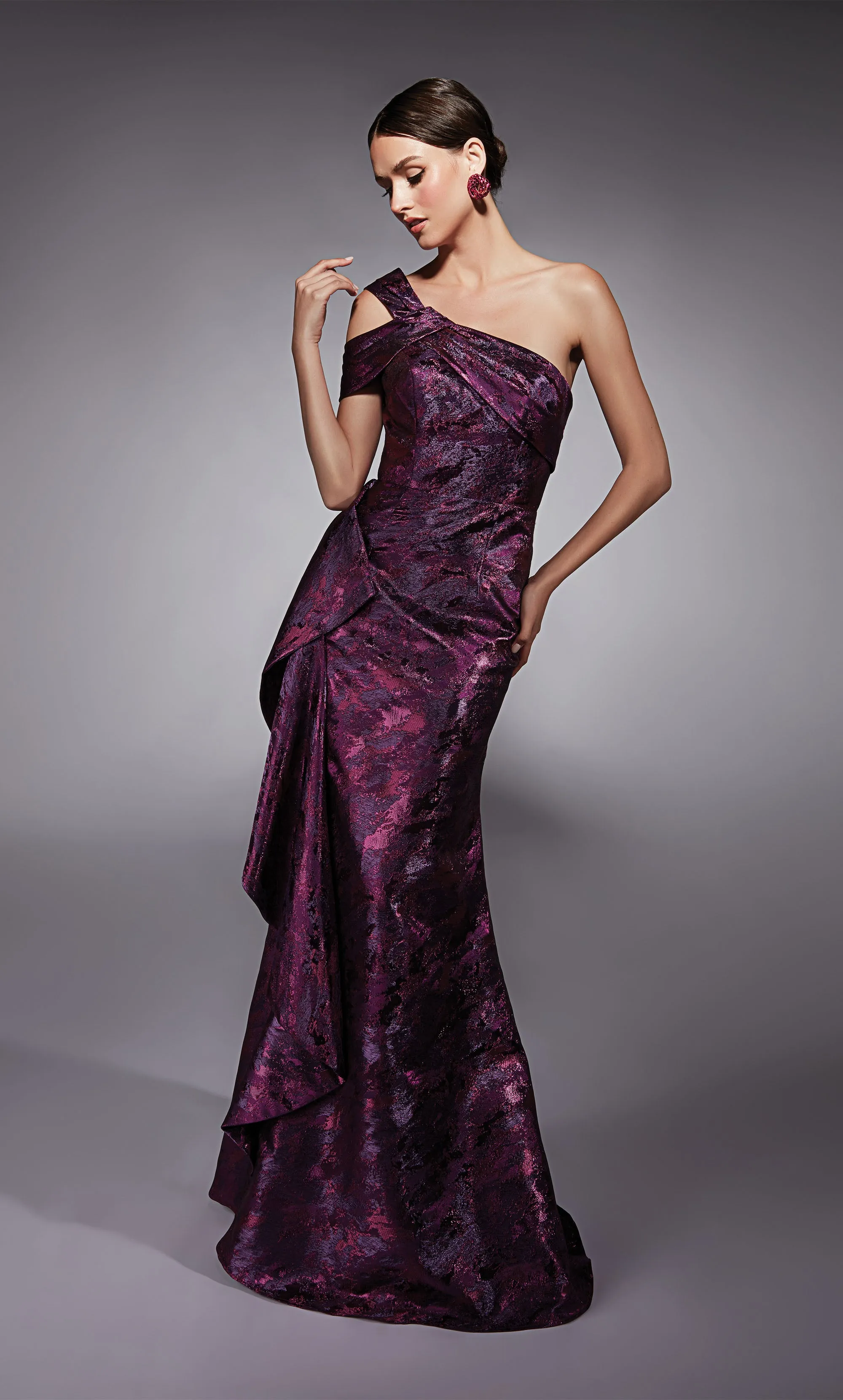 ALYCE Paris 27701 Special Occasion One Shoulder Neckline Ruched/draped Mermaid Dress sold by Alyce Paris product image thumbnail 3