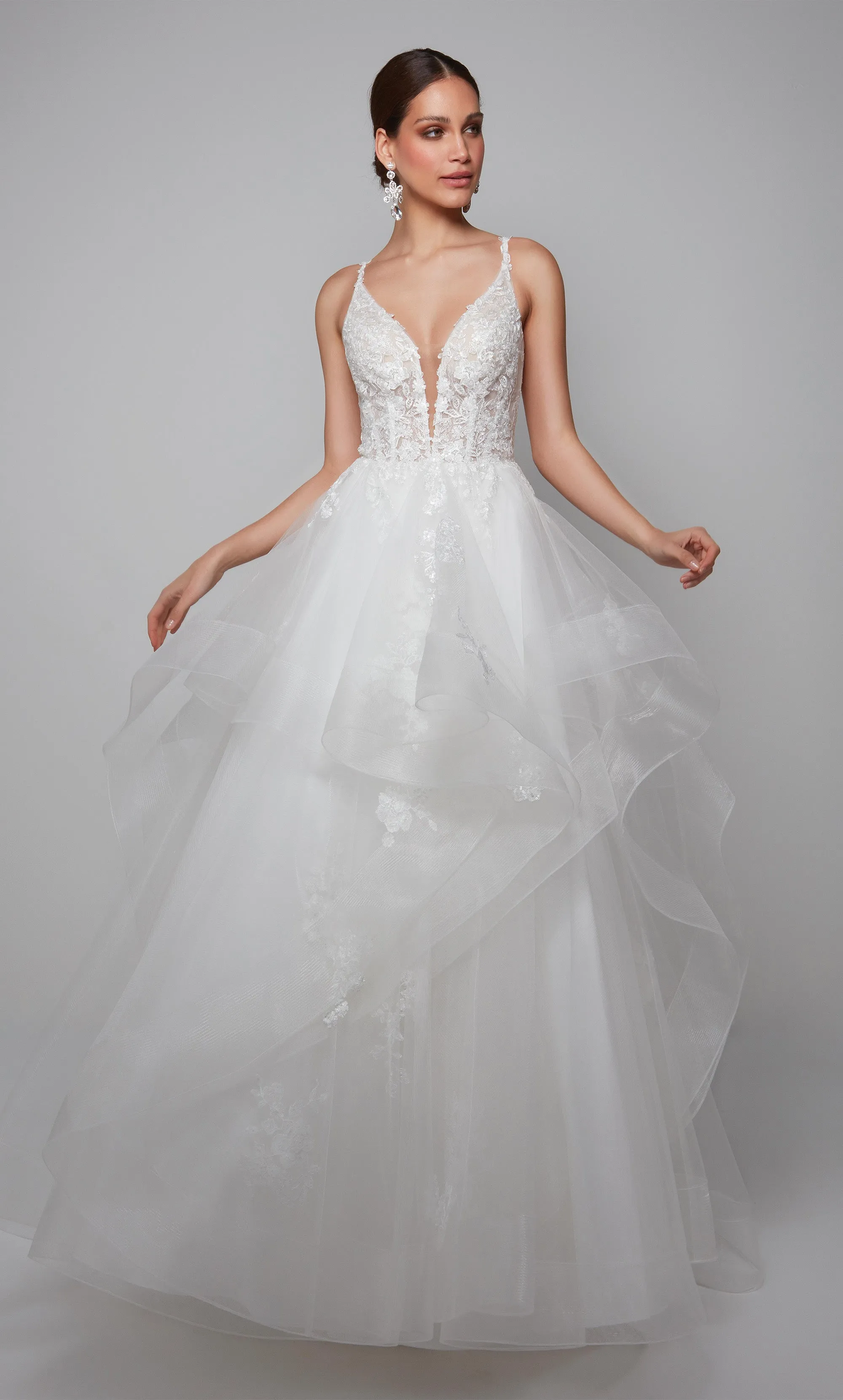 ALYCE Paris 7080 Bridal Plunging Neckline Shimmery/sparkly Ballgown Dress sold by Alyce Paris