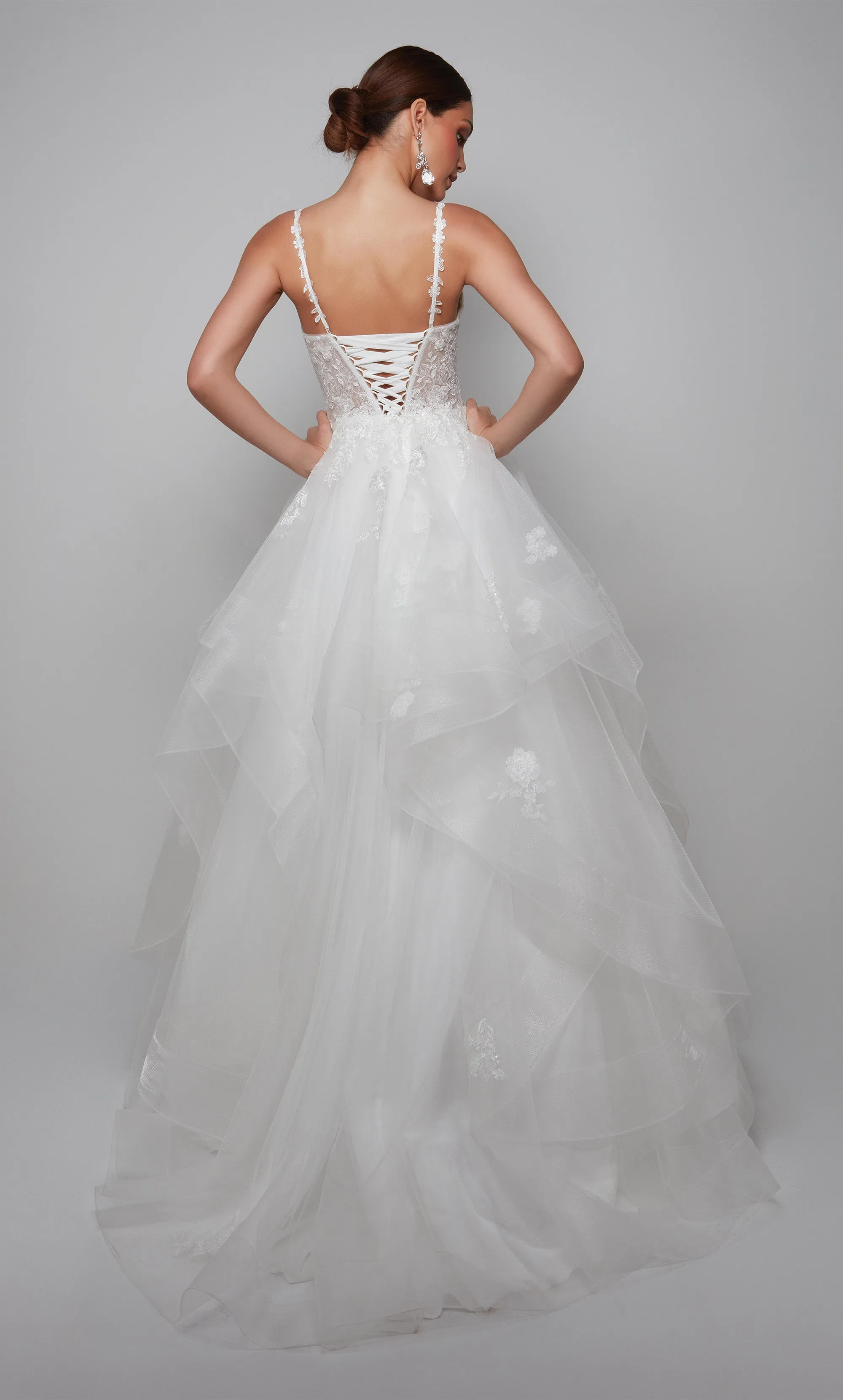 ALYCE Paris 7080 Bridal Plunging Neckline Shimmery/sparkly Ballgown Dress sold by Alyce Paris product image thumbnail 2