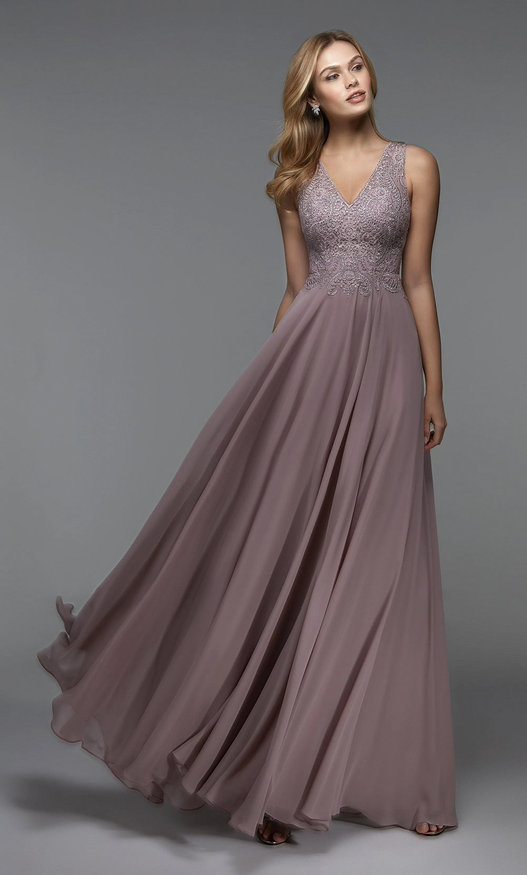 Formal Dress: 27528. Long Formal Dress, V-neck, Flowy sold by Alyce Paris