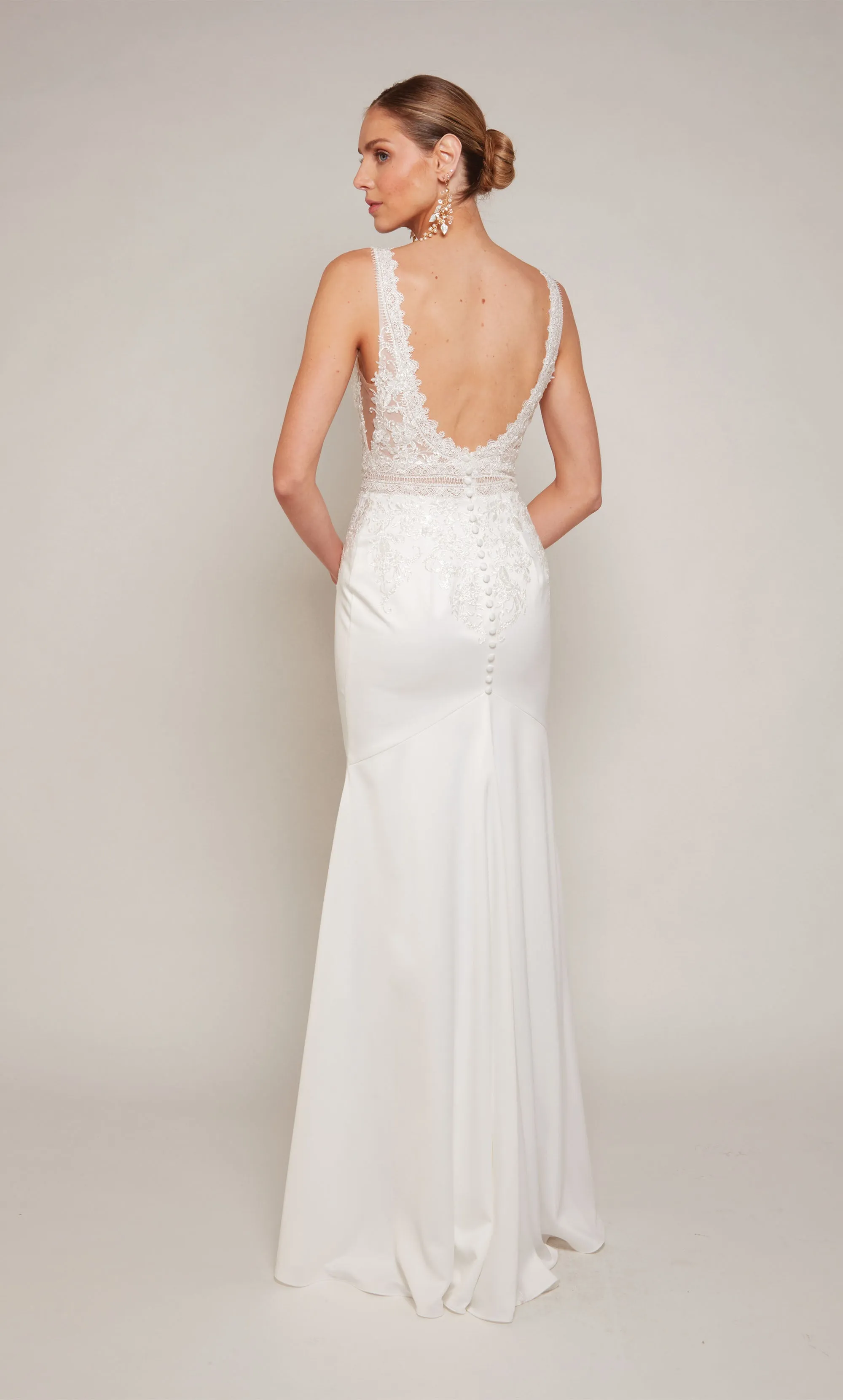 ALYCE Paris 7097 Bridal V-neckline Embellished Straight Dress sold by Alyce Paris product image thumbnail 5
