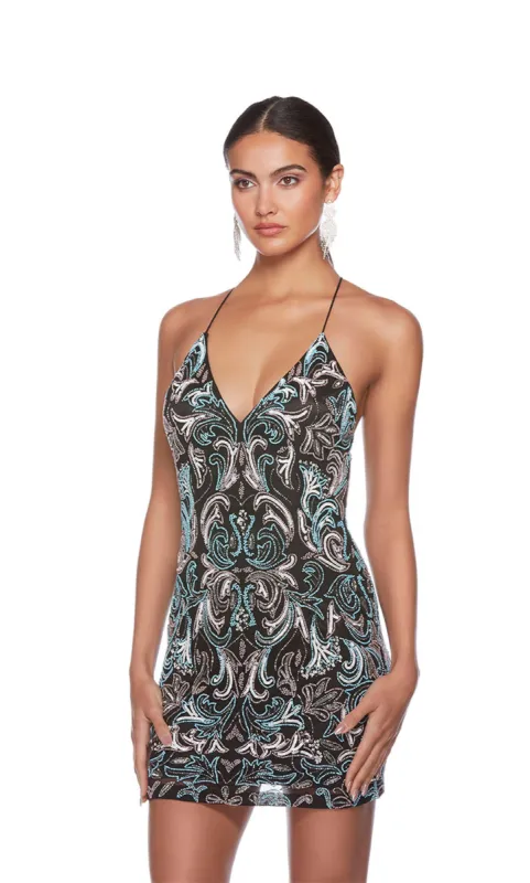 ALYCE Paris 84015 V-neck Embellished Straight Dress sold by Alyce Paris