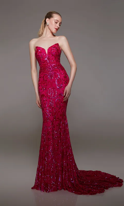 Formal Dress: 1788. Long, Sweetheart Neckline, Fit N Flare sold by Alyce Paris