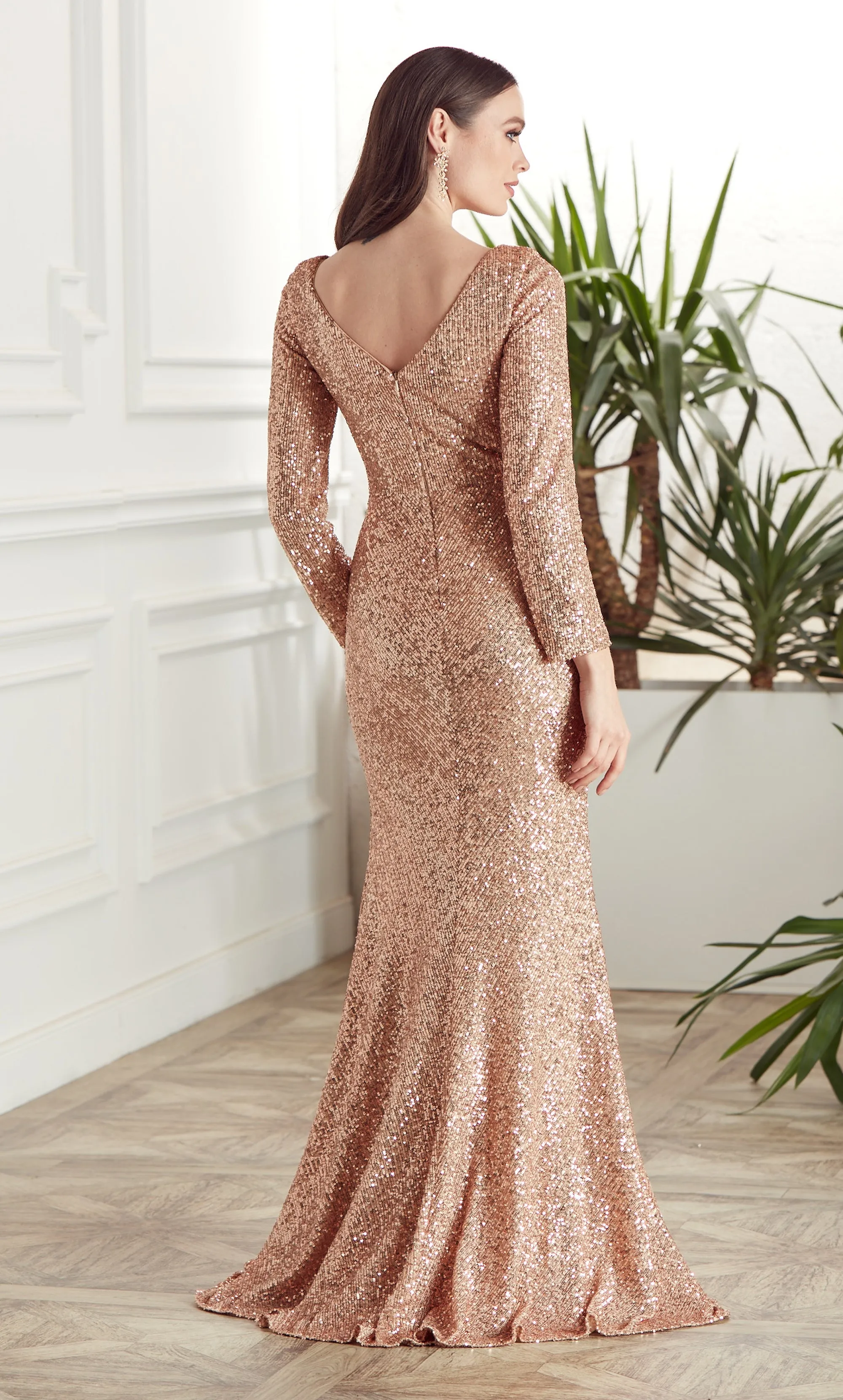 ALYCE Paris 27523 Special Occasion V-neckline Ruched/draped Straight Dress sold by Alyce Paris product image thumbnail 2