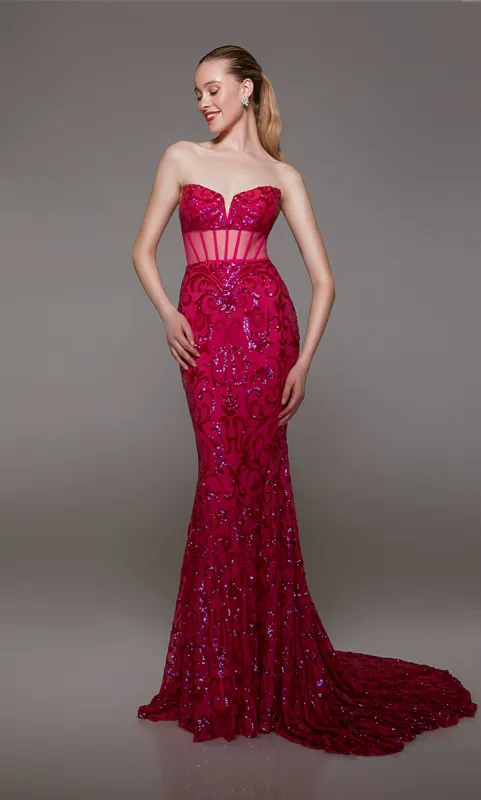 Formal Dress: 1787. Long, Strapless Neckline, Fit N Flare sold by Alyce Paris