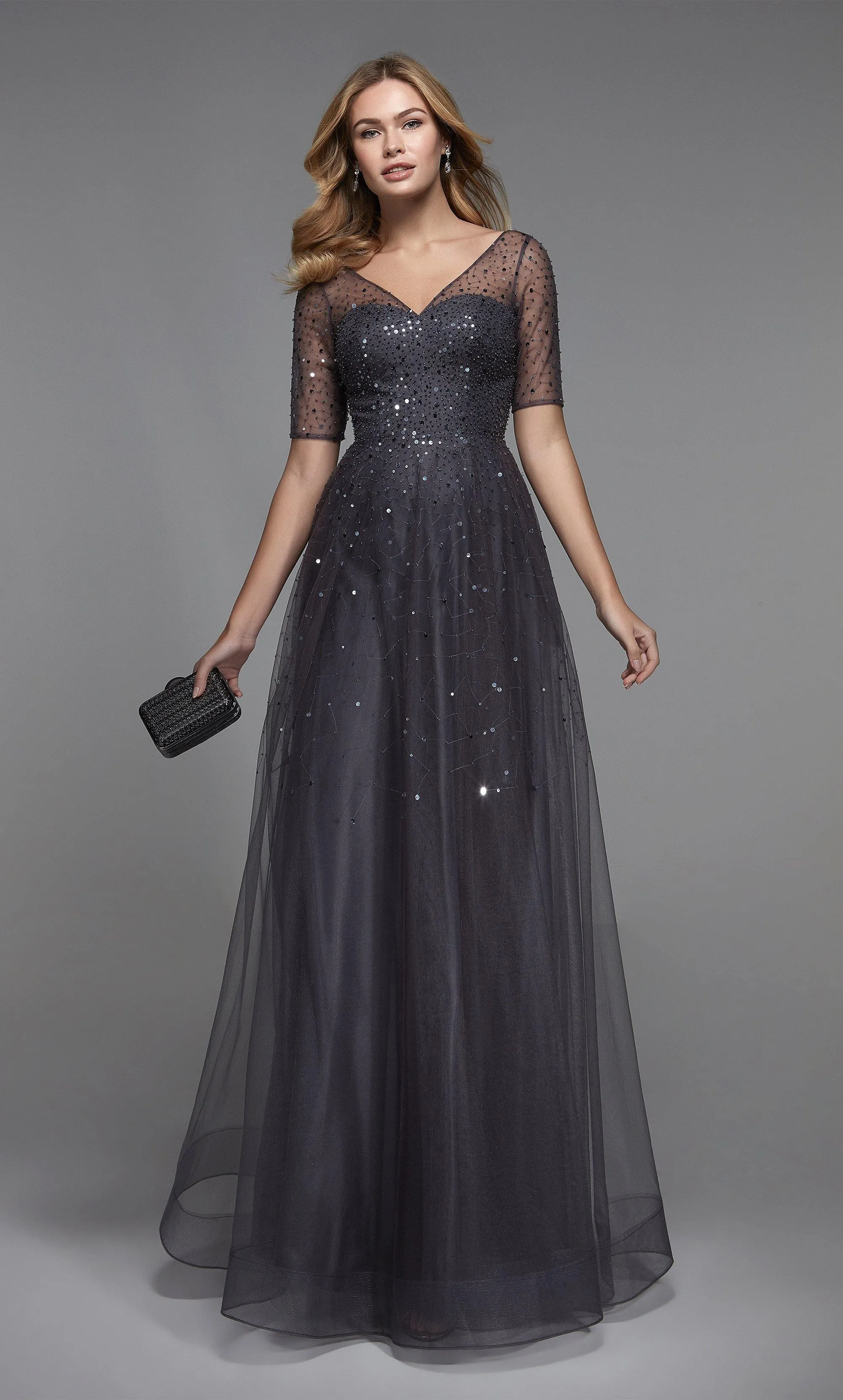 Formal Dress: 27481. Long Formal Dress, Illusion Neckline, Flowy sold by Alyce Paris