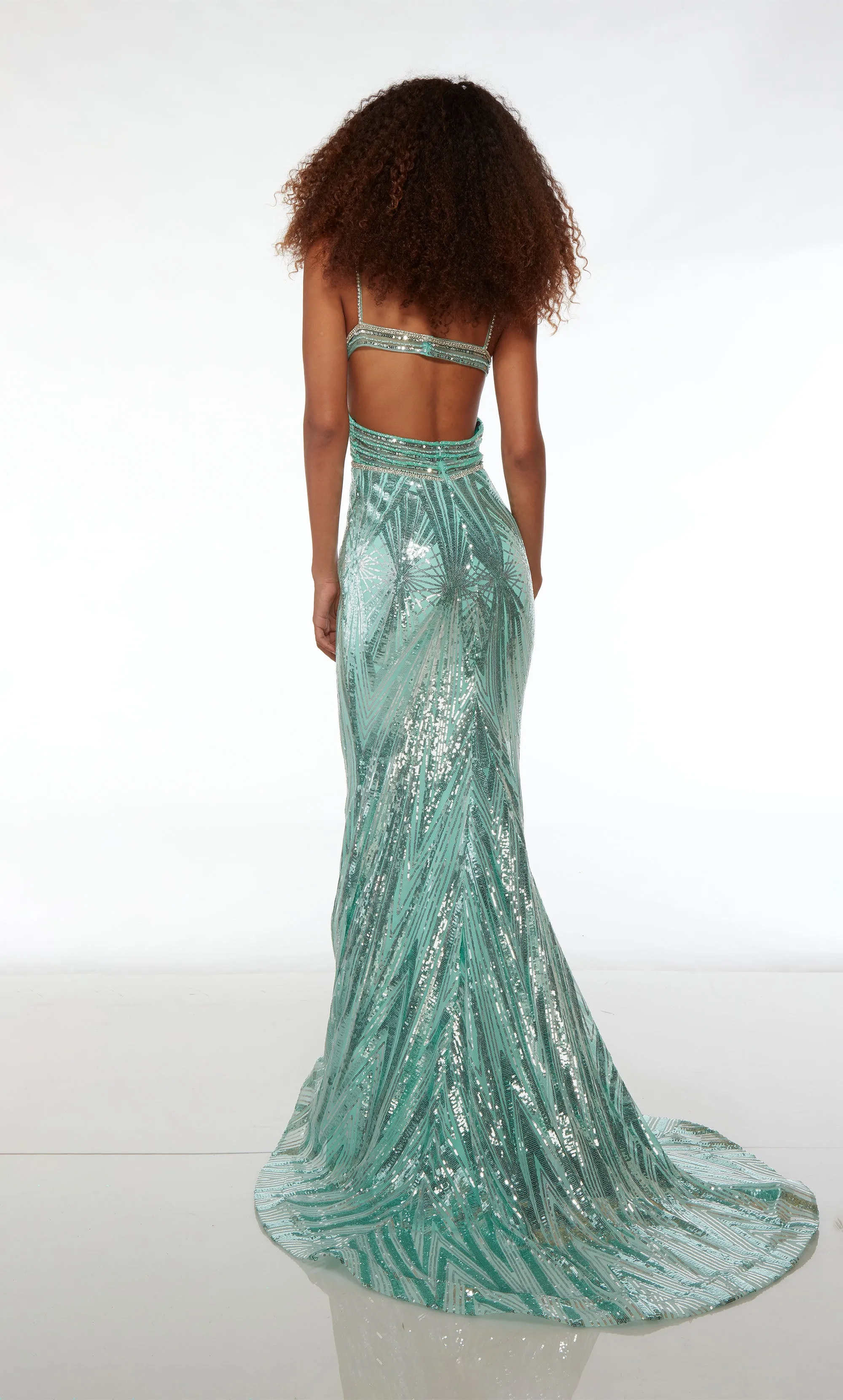 Formal Dress: 61679. Long, Spaghetti Strap Neckline, Mermaid sold by Alyce Paris product image thumbnail 4