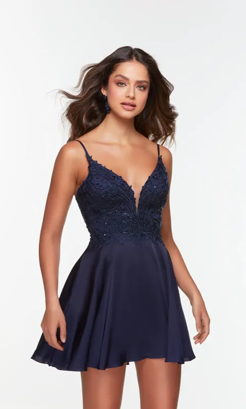 ALYCE Paris 3113 Party Plunging Embellished A Line Dress sold by Alyce Paris